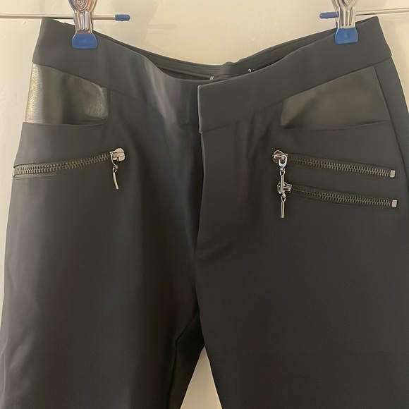 Rebecca Taylor stretch pant with leather and zipper details - Picture 2 of 4